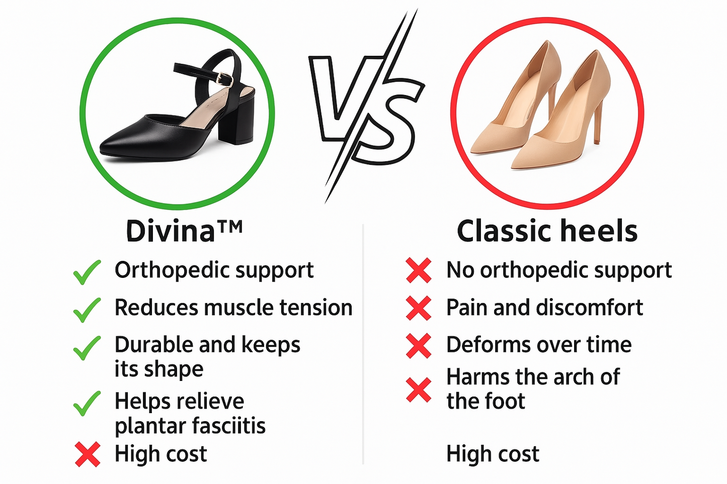 Divina | Tacones femeninos con la máxima comodidad